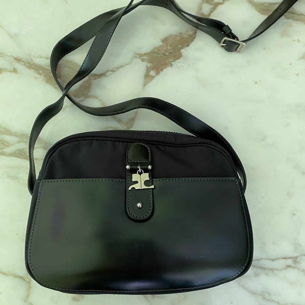 Vintage Courrèges nylon and leather crossbody